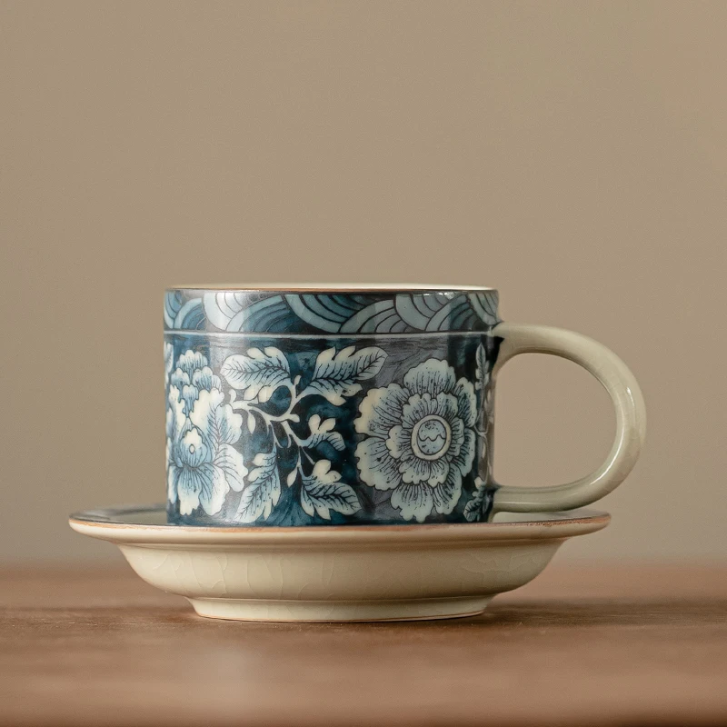 Creative Design Home Coffee & Tea Cups Floral Morning/Afternoon Tea Cup with Saucers Set for Offices