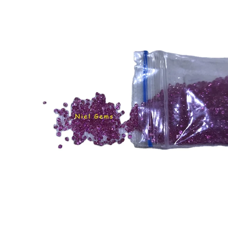 0.8mm-2mm round shape niel gems melee rubin gemstone natural loose rubies ruby stone price per carat