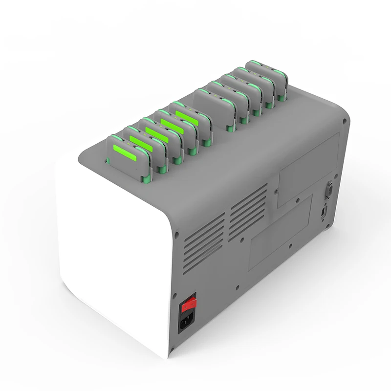 
10 slots sharing power bank rental station share power banks station with 12.5 inch advertising LCD screen 