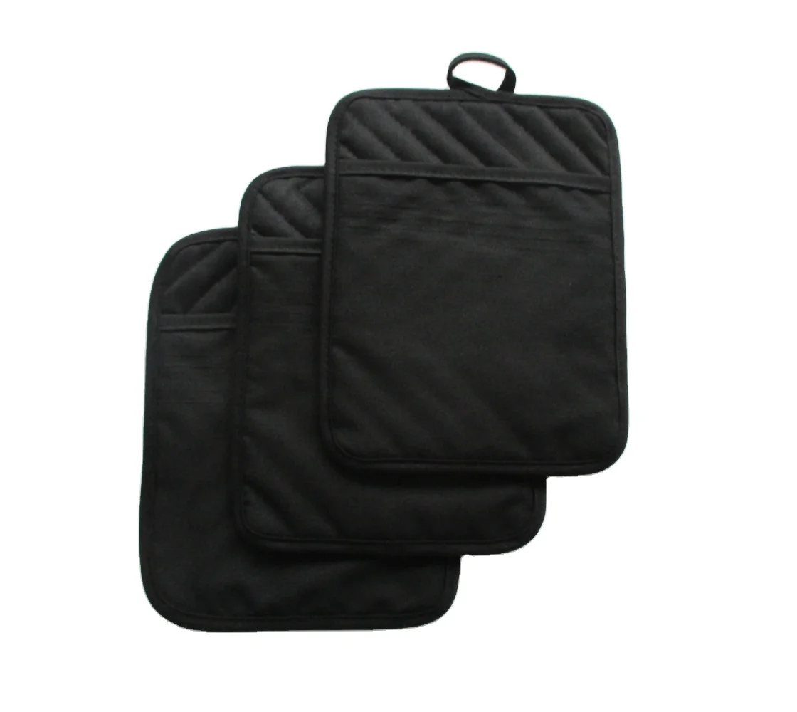 
Ready to Ship Item Kitchen Use Heat Resistant Black Pot Holder with Pocket Hot Pad 