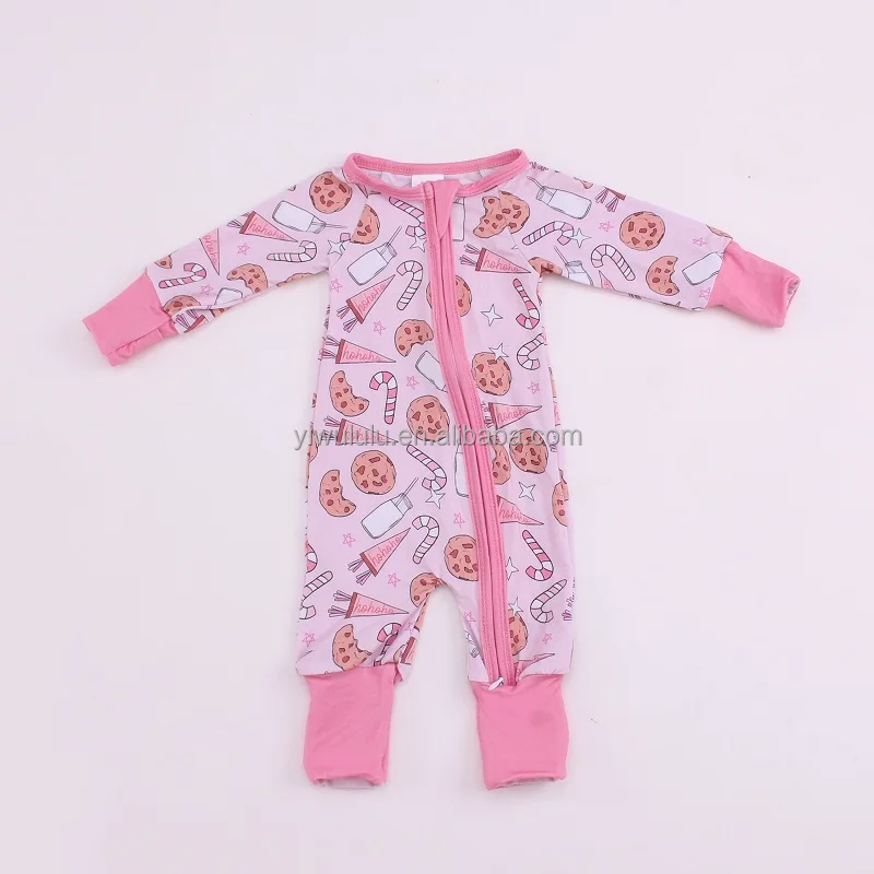 Bamboo Rayon Spandex Baby Footed Toddler Pajamas Romper Zip Front  Sleeper Infant Baby Clothes Jumpsuit Romper