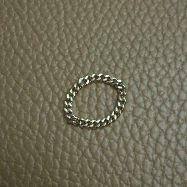 NEW Design 14K Gold Filled Jewelry 2.9mm Curb Chain Ring Minimalistic Stacking Ring For Women