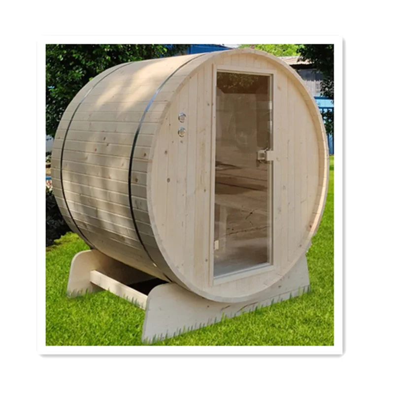 Round Barrel Sauna  Outdoor Sauna  High End Sauna