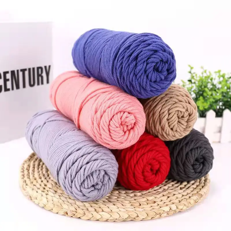 Wholesale Cheap Price DIY Handknitting Craft Crochet Blended 100g Milk Cotton Yarn 8ply for Scarves and Sweaters