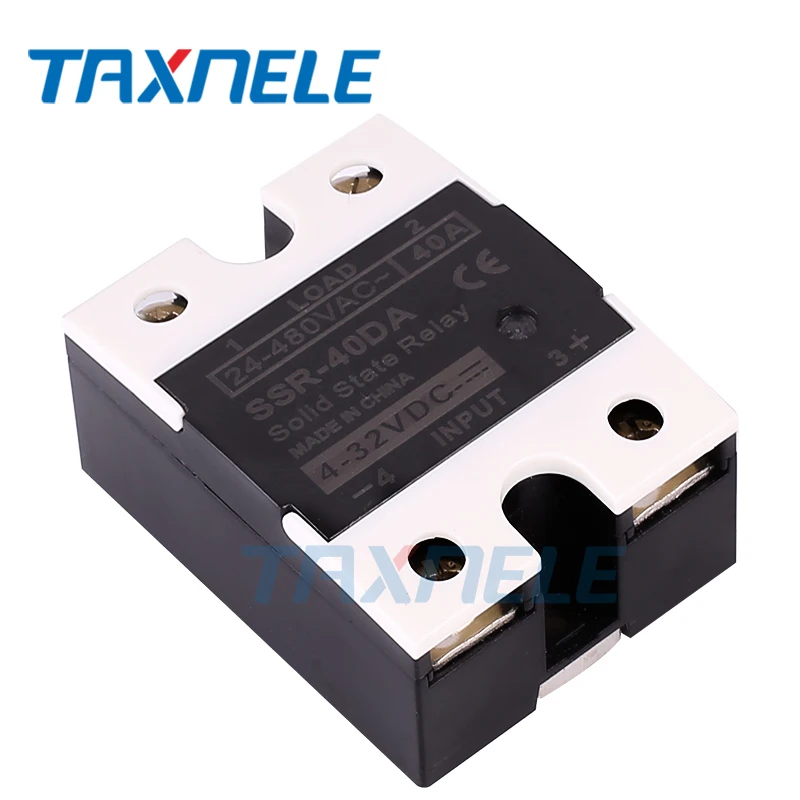 DC To AC SSR-40DA SSR 25DA 10DA Solid State Relay 4-32VDC Input 24-480VAC Output solid state relay Industrial Single black SSR