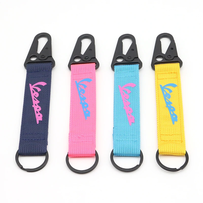 Custom Logo Sewing Metal Eagle Beak Carabiner Backpack Holder JDM Tactical Keyring Wristlet Nylon Keychain