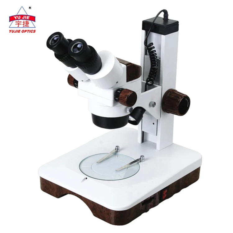 YUJIE YJ-T102 LED 100mm Distance Adjustable Binocular Trinocular Zoom Stereo Electronic Repair Microscope