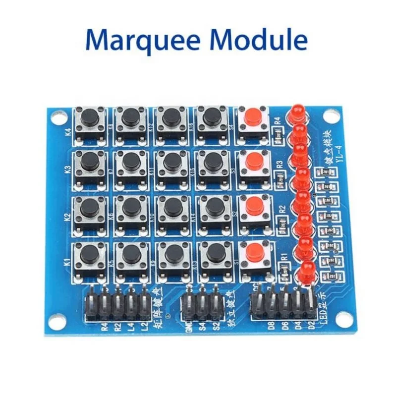 Mini 4 x 4 LED Matrix Array Keyboard 16 Key Switch Keypad 4 Button Electronics for  r3