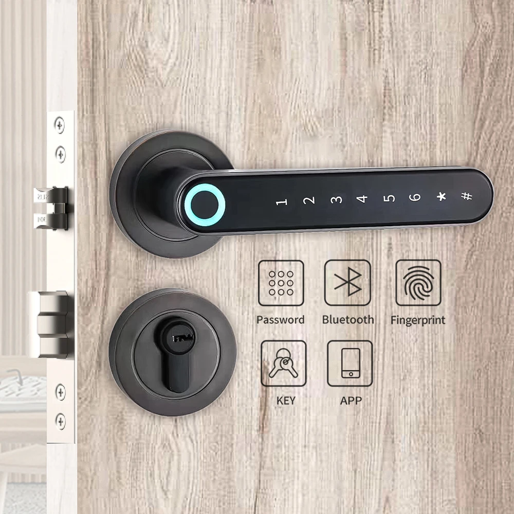RSH WIFI Mobile Phone Unlock Keyless Fingerprint Magnetic Card Password Outdoor Household Electric Deadbolt Smart locks door