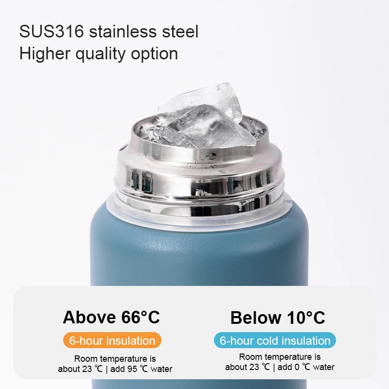 Customized 500ml Flask-Style Minimalist Insulated Water Bottle Eco-Friendly Portable Drinking Thermos Tea Infuser Logo