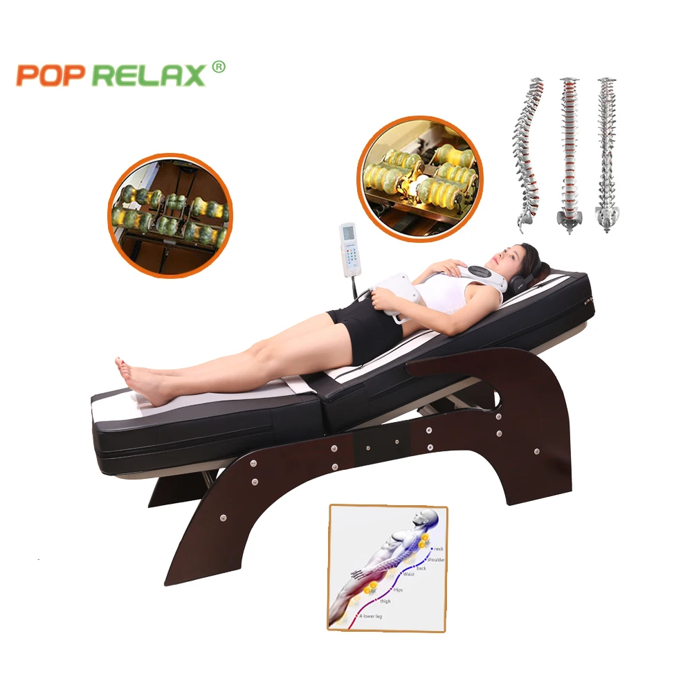 POP RELAX thermal korea music jade massage bed hot stone rolling  therapeutic electric heating spine care massage bed