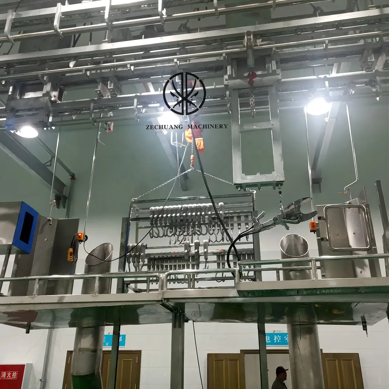 Halal Convenient fast Slaughter Line For Cattle wheelbarrow Pulley Hook For Slaughtering Equipment For Abattoir Hooks