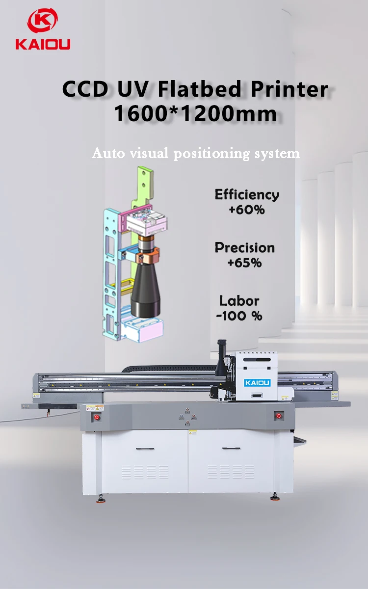 Automatic transmission UV Inkjet Flatbed Printer 900mm x 2000mm Printing Size with CCD Visua positioning system