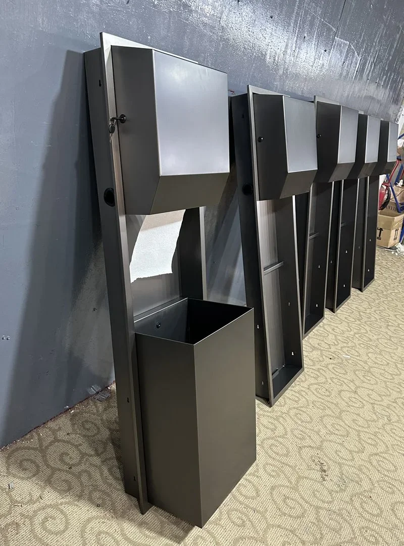 Stainless Steel Black Automatic Paper Towel Dispenser With Waste Bin For Commercial Washrooms