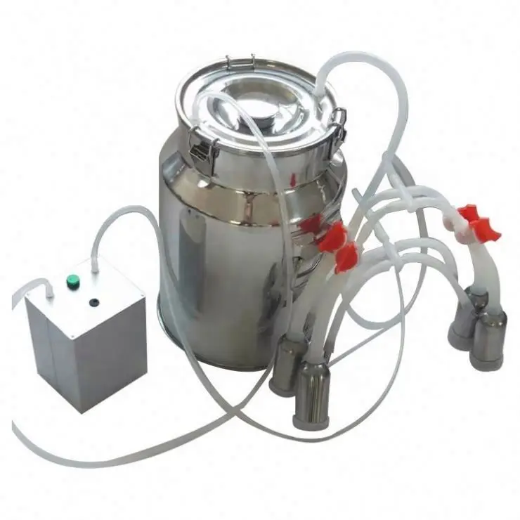 4heads 7L 14L small buckets/tank cow goat rechargeable 12V battery electric motor milking machine