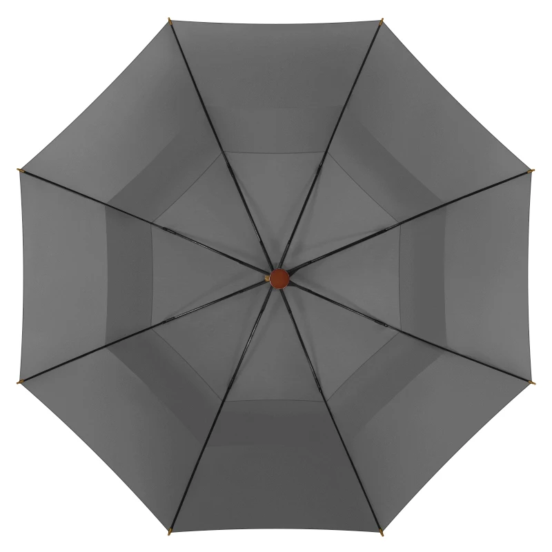 Faux leather Classic Wooden handle auto open long umbrella cheap black large golf umbrella with logo