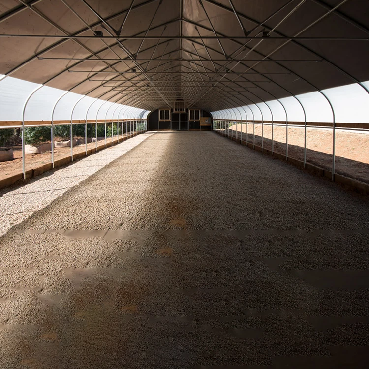 Hoop house plastic film covering hemp growing high tunnel blackout greenhouse light deprivation light dep greenhouse