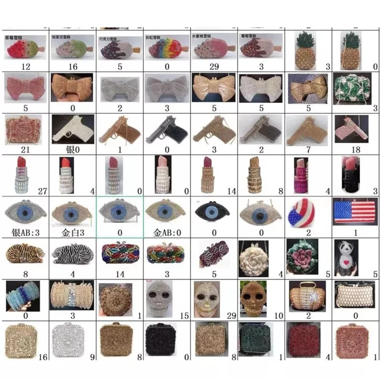 Evening Clutch High Quality Luxury Dinner Bag French Fry Crystal Clutch Purse Diamond Crossbody Bag Rhinestone Wedding Purse