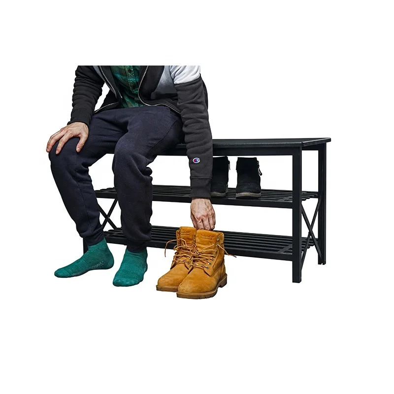 Винтажная 3-ярусная складная деревянная стойка для обуви с сиденьем, органайзер для хранения мебели для гостиной, для домашнего использования