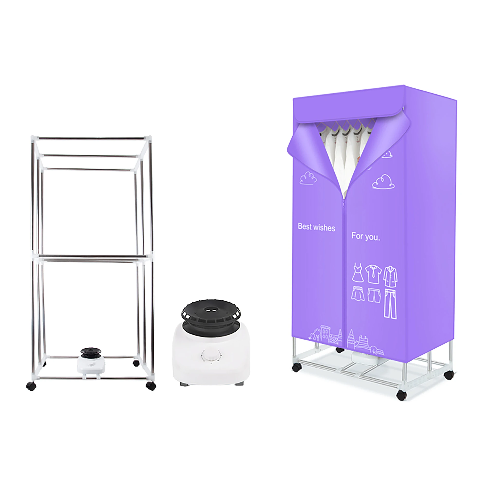 Бытовая сушилка для одежды, высокопроизводительная бактериостатическая сушилка для белья, бытовая сушилка для сухого и теплого воздуха, двойная Складная