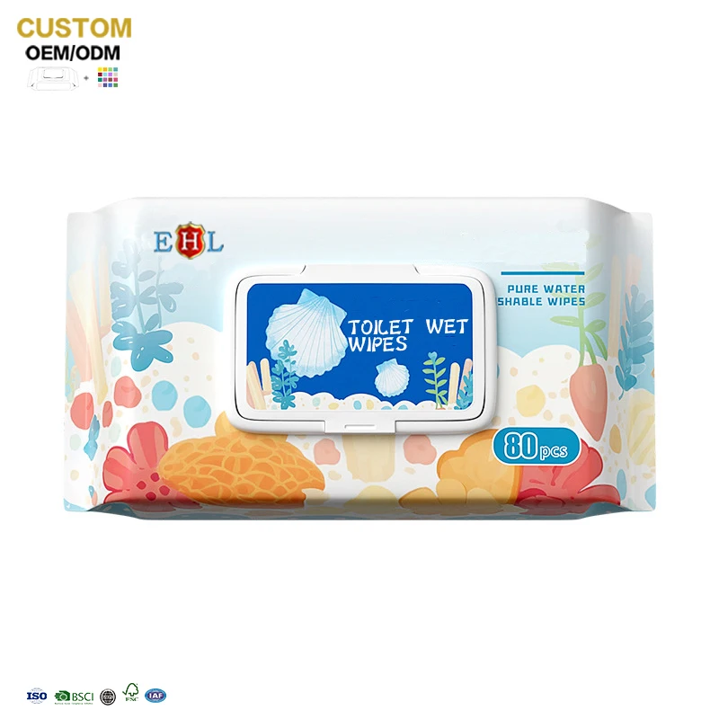 2024 бамбуковые смывные салфетки безопасные экологически чистые биоразлагаемые неароматизированные влажные для взрослых Влажная туалетная бумага pH сбалансированная