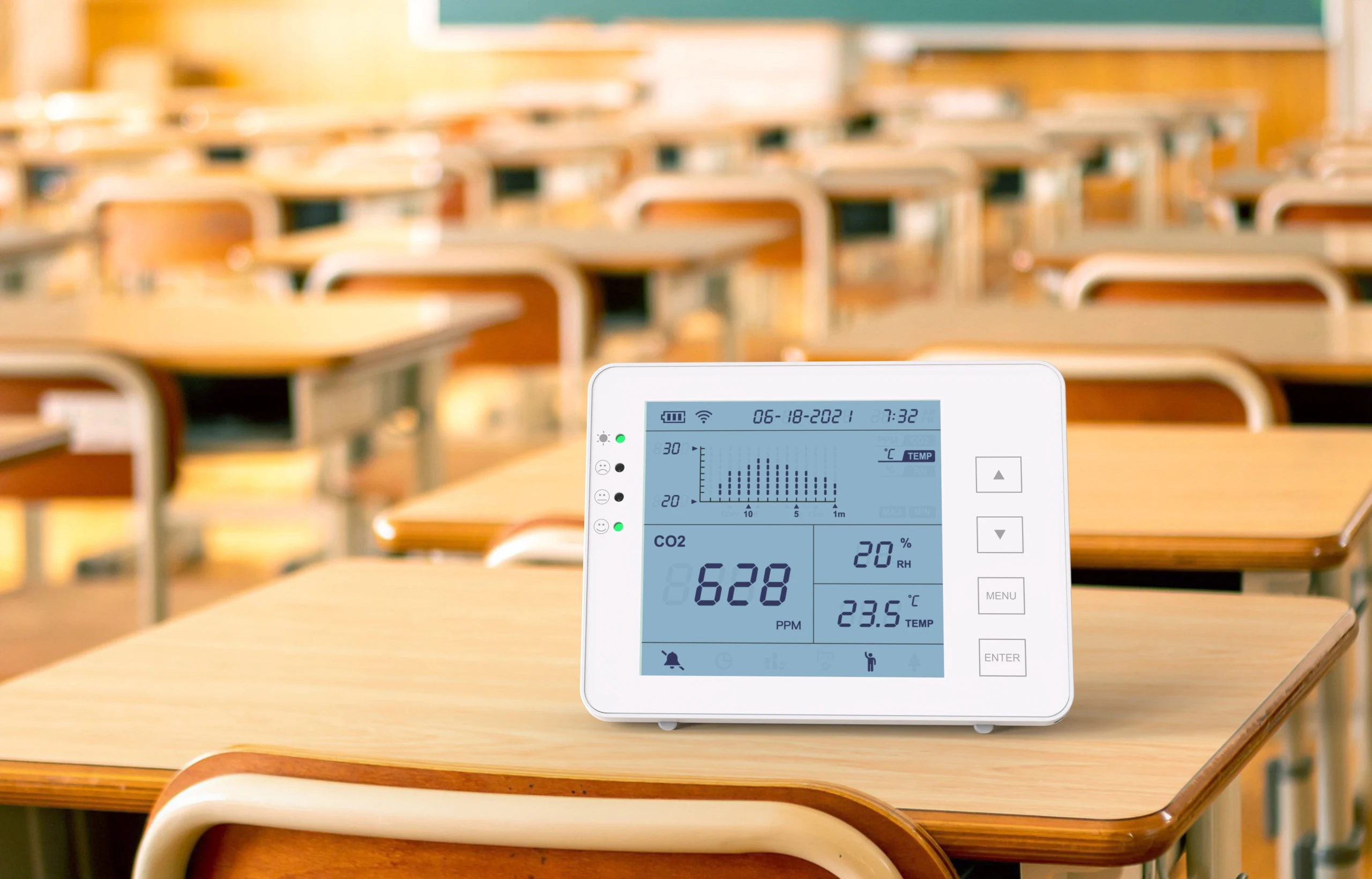 Умный Wi-Fi CO2 Монитор качества воздуха в помещении метр детектор углекислого газа для спальни измеритель температуры