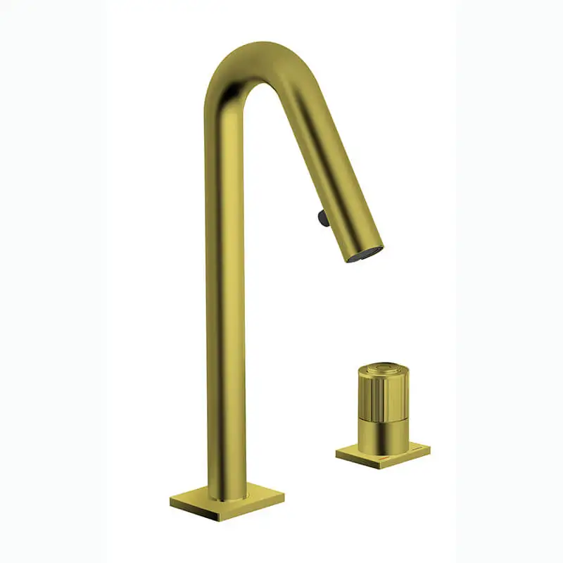 Cheap price brushed gold bathroom faucet Solid Brass Custom Modern Basin Mixers
