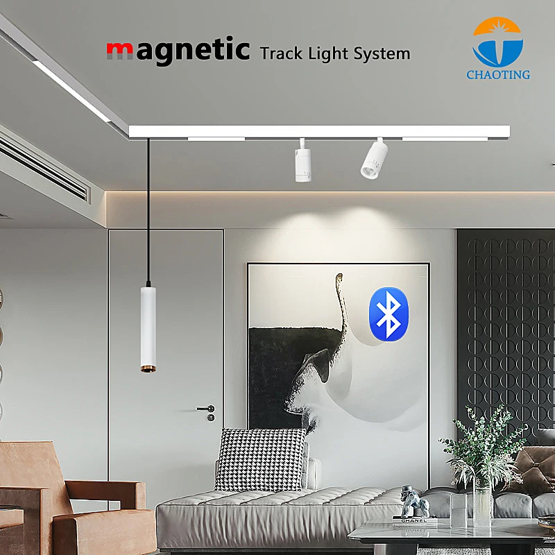Smart Recessed Sport Focus Lamp Magnet Lighting Rail System 12W 25W 30W Linear Led Magnetic Track Lightmagnetic Tracks Lights