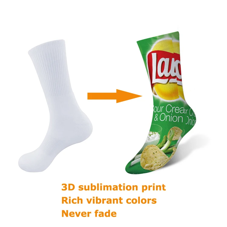 Good stretch printing custom sublimated socks super soft comfy blank socks for sublimation