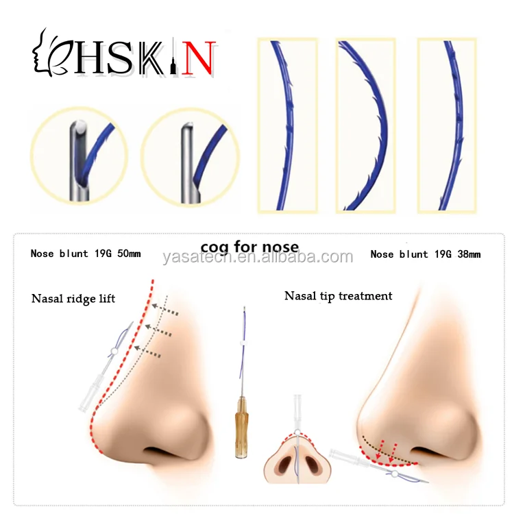 
Factory price wholesale organization tension and lift pdo line lift function, can nose up Nose L blunt 19g38mm 