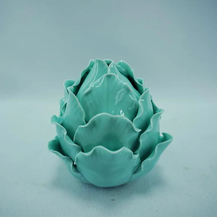 Modern Home Decor Handmade Glazed Artificial Porcelain Flowers Small Energetic Earthenware Ceramic Small Flowers