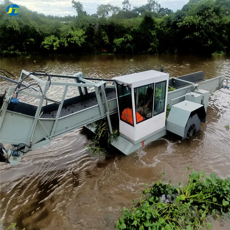 Водный мусорный скиммер травяная лодка для очистки речной