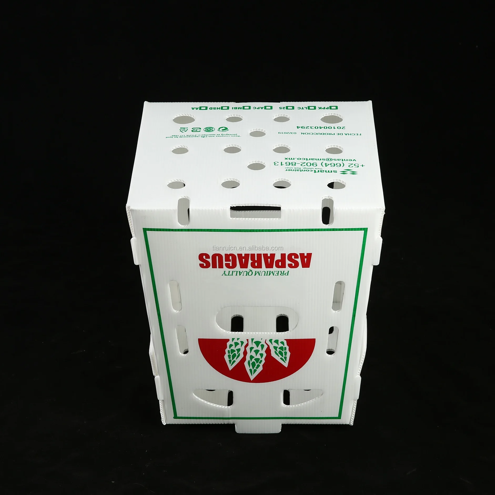 Customized Pp Sweet Corn Box Plastic Asparagus Box Corrugated Plastic Box
