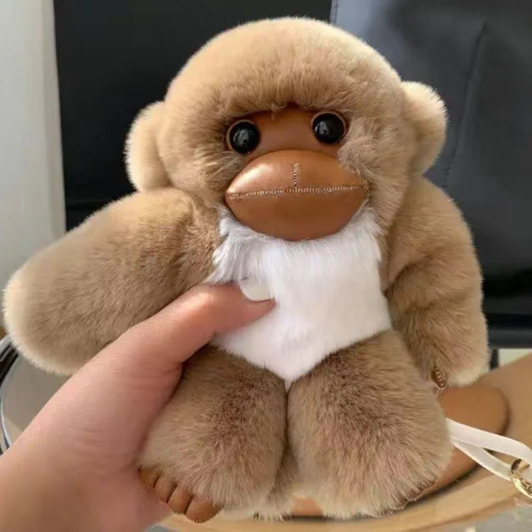 Fashion fur keychain Girls Cute Monkey  Rabbit Fur Key Chain