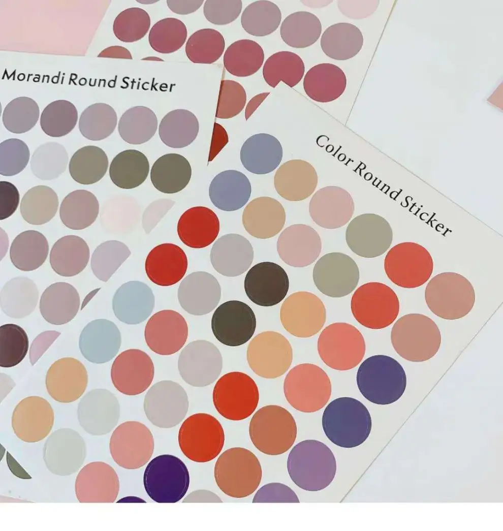 Hot Sale Morandi Dot Planner Stickers Dot Stickers Paper Sticker