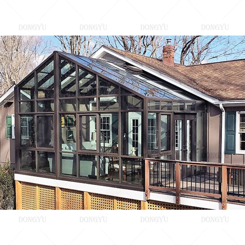 Australia standard prebuilt prefabricated retractable  green glass house sunroom for swimming pool