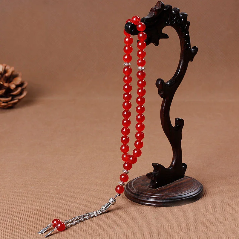 New Arrival Wholesale 33 Jade Agate Islamic Rosary Bead Crystal Tasbih Beads Muslim Prayer Beads