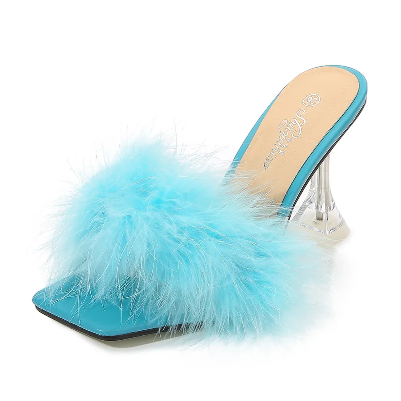 2021 Latest Fashion Trend Bigger Size High Heel Slipper Sandal For Ladies Sandalias de