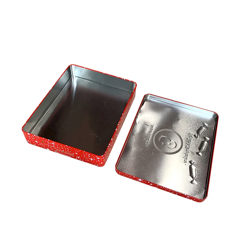 High Quality Luxury Large Rectangle Square Food Safe Cookie Biscuit Tin Custom Printed Metal Tin Case for Food Packing