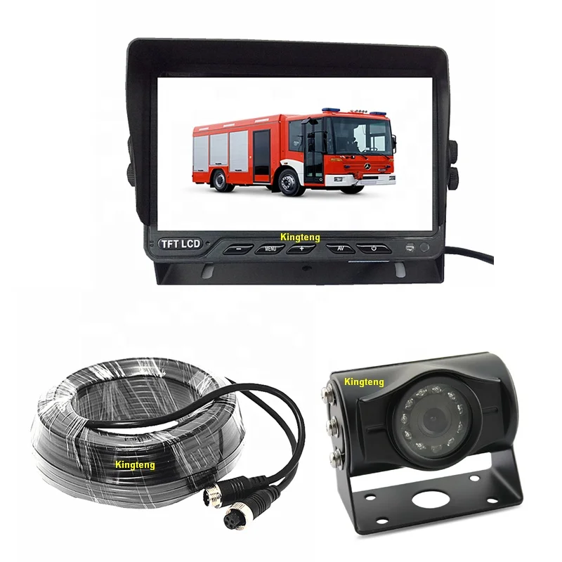 7 inch 1080P AHD 4CH video input car rearview monitor for ladder truck watering truck bus