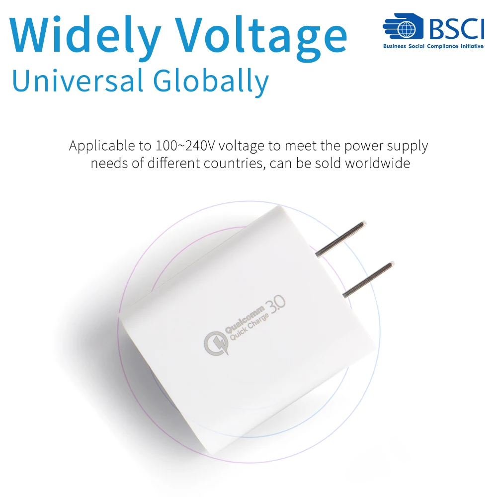  BESCOM fast charger 18W 3A QC 3.0 USB Charger Quick Charge QC3.0 Wall Adapter EU / US Plug Mobile