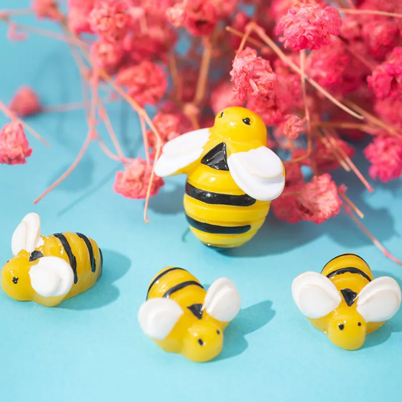 40 Pieces Tiny Resin Garden Bumblebees Embellishment Bee Decors with Box,  for DIY Crafts Scrapbooking Party Home Decor
