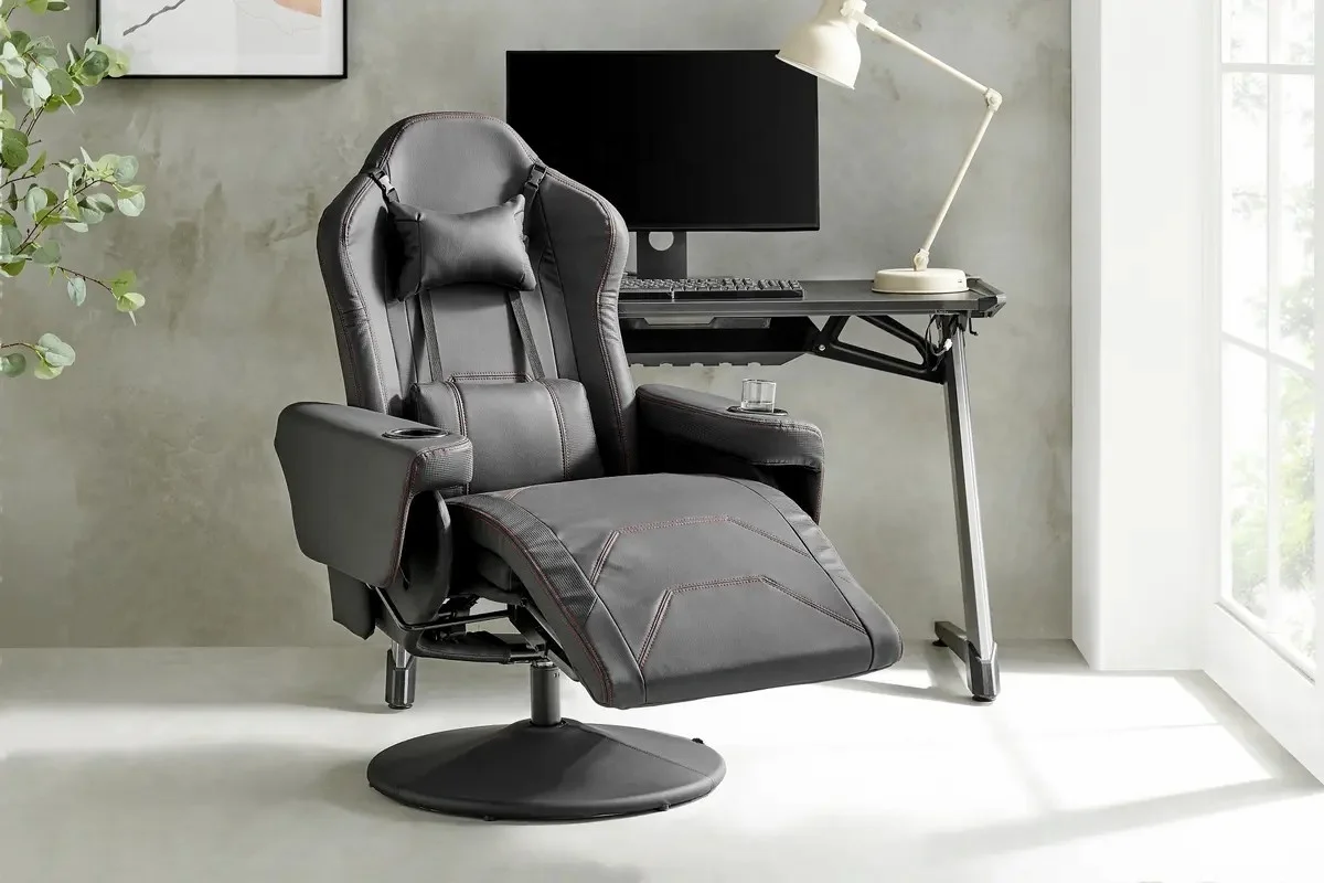 Height Adjustable Gas Lifting Speaker Silla Gamer Computer Chair Pu Leather Gaming Chair with Footrest and Massage