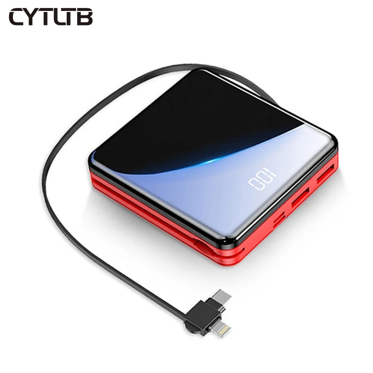 CYTLTB Power Bank ботильоны из замшевой кожи, фабричного изготовления фирменный телефон, мощность Bnak зарядная станция с логотипом, мини батарея Встроенный кабель Power Bank