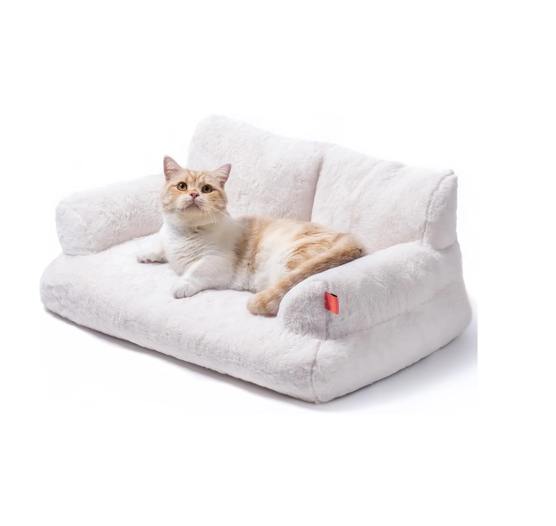 Washable Puppy Sleeping Bed Cat Couch Pet Sofa Bed Soft Calming Cat Sofa Beds for Indoor Cats Anti Slip Bottom