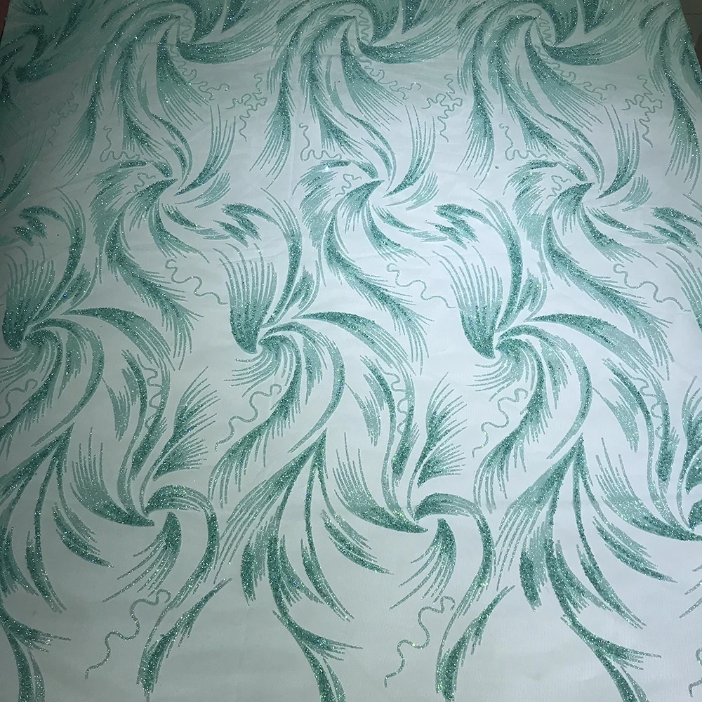 Peach/Ice Blue/White/Cream Shiny George African Nigerian Net Rhinestone Fabric Crystals Glitter Lace from China Wholesale Price