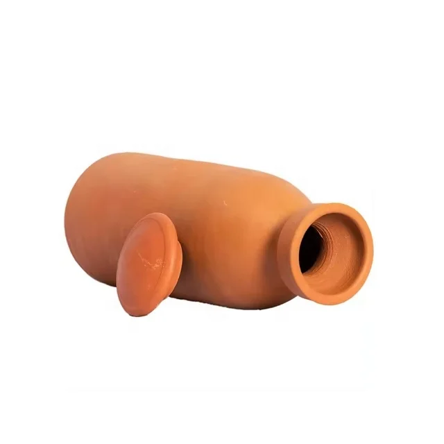 Hot sell Canada style handmade terracotta clay water bottle with lid creative ceramic cup porcelain mugs stoneware water bottle