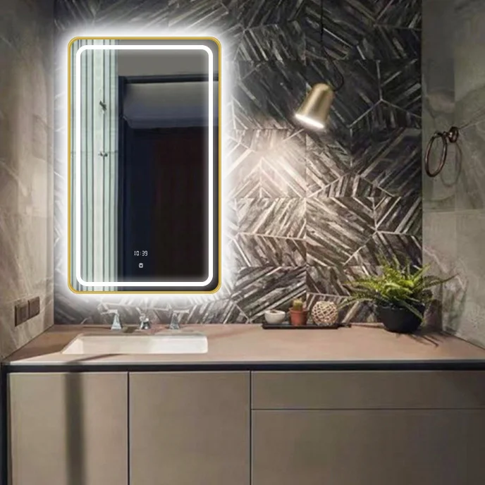 Design Hotel LED Backlit light mirror / Wall Mounted Smart Led glass Mirror custom made size