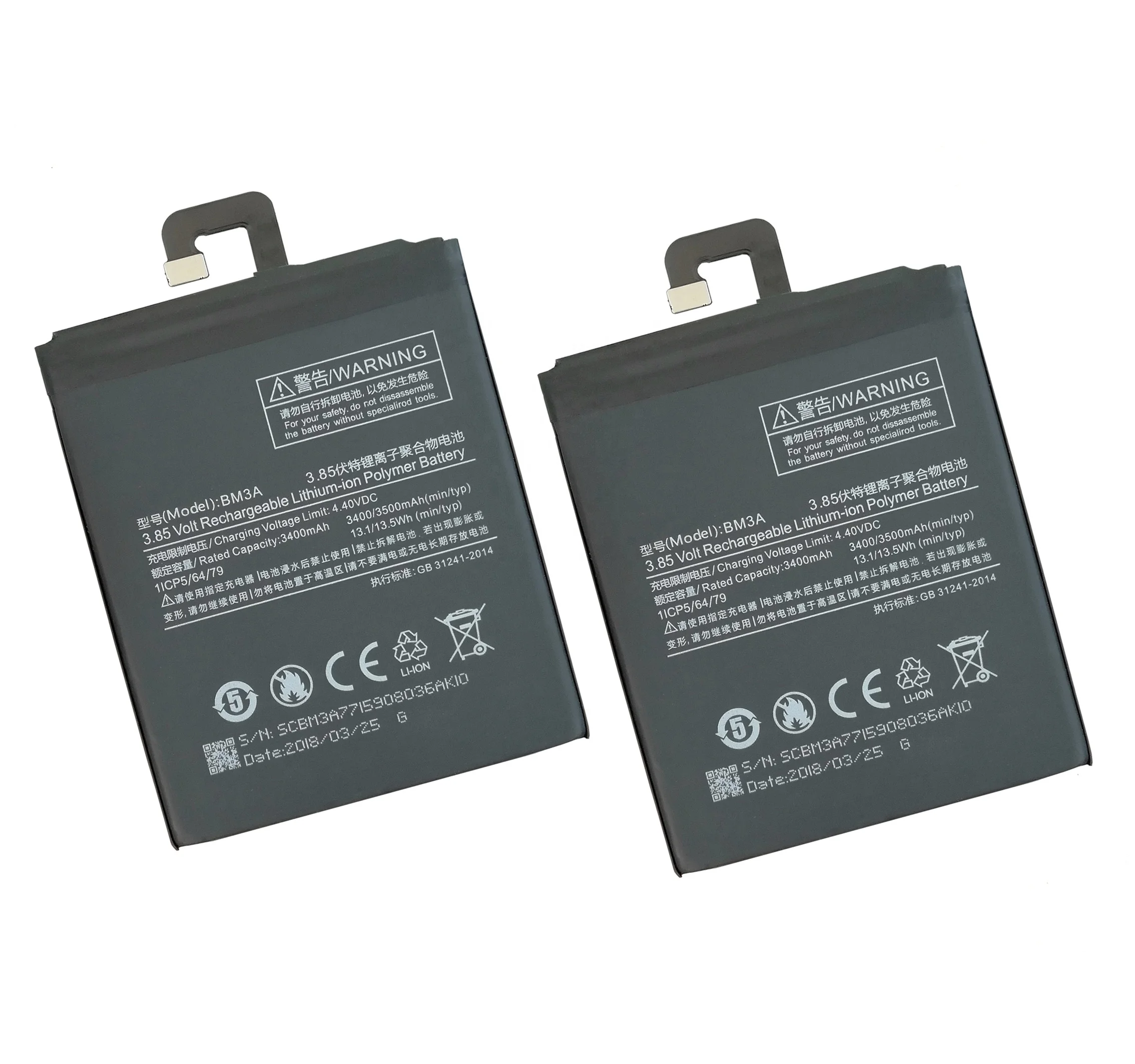 Аккумулятор для мобильного телефона BM3A для Xiaomi Mi Note3 Note 3 оригинальные сменные батареи BM 3A 3400 мАч
