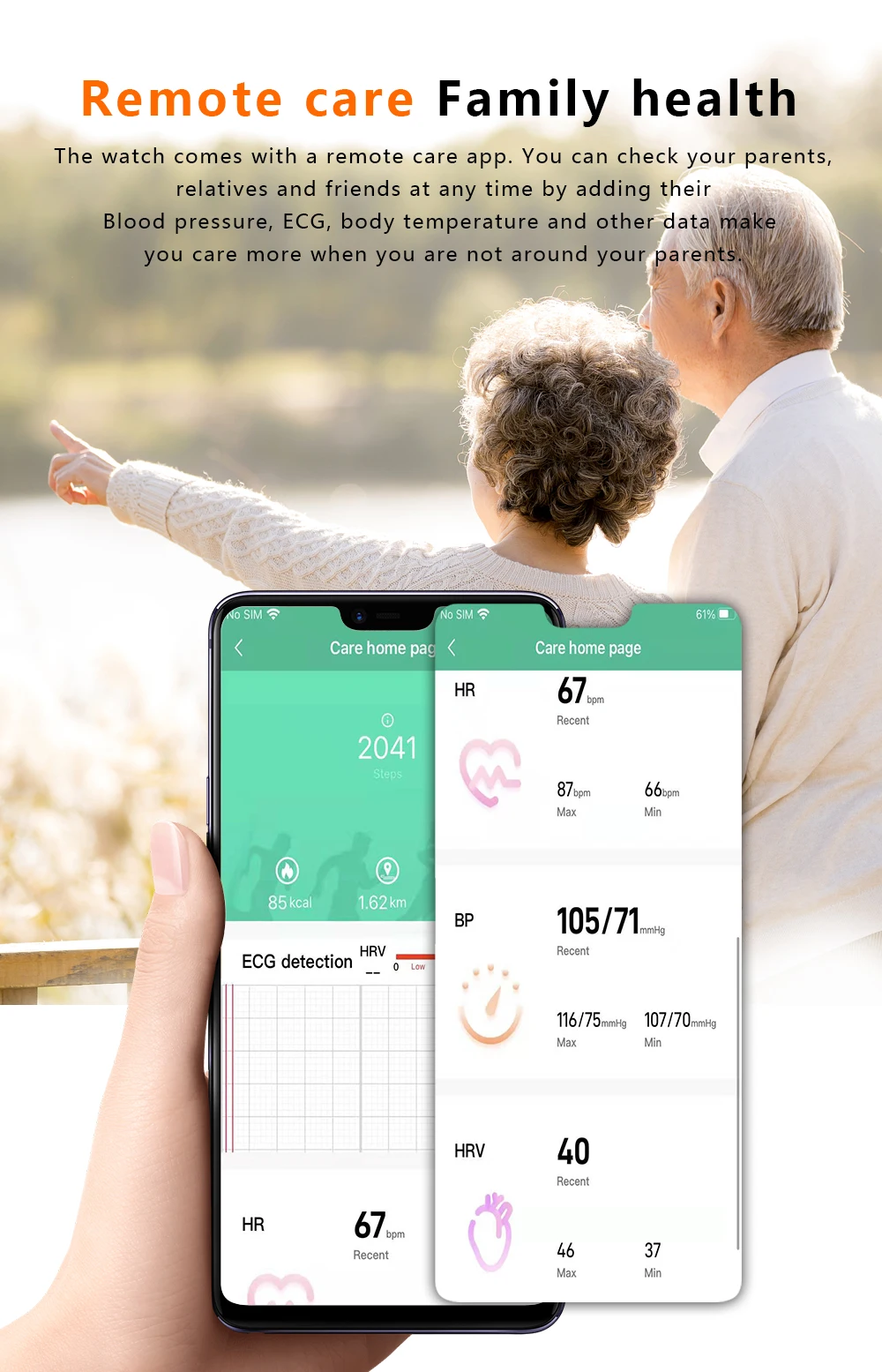  The new high-quality smart bracelet ECG heart rate sleep monitoring supports Facebook/Skype multi-function watch